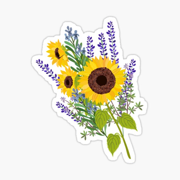 Aperçu de l'œuvre Bouquet de tournesols et de lavande créée et vendue par Crazy-Walflower.