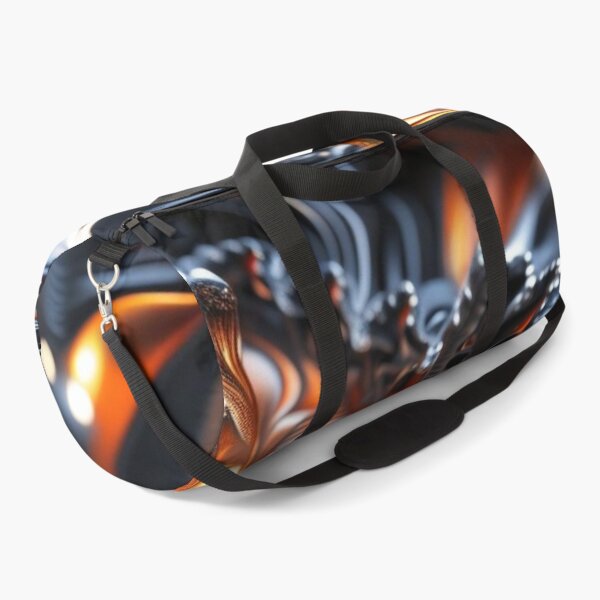 Item preview, Dark Autumn Fractal – Black, Silver & Fiery Orange Abstract Art designed and sold by Harmonic_Layers.