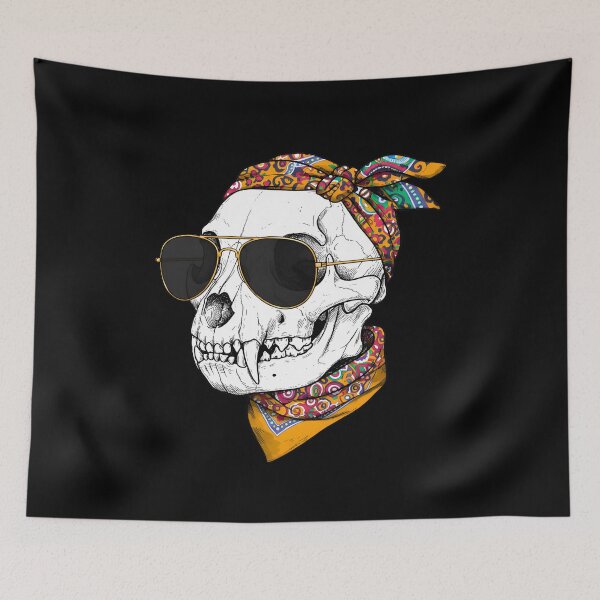 Item preview, Dog Skull, Bandana, Sunglasses – Retro Style designed and sold by TheSkullRoom.