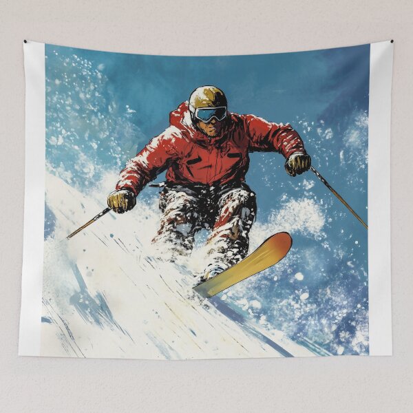 Item preview, man skiing at high speed designed and sold by javierparra.