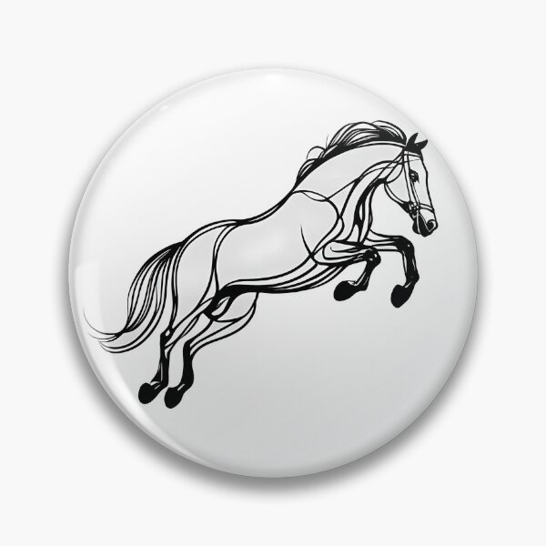 Item preview, Horse Jump Black And White Doodle designed and sold by KateLeap.
