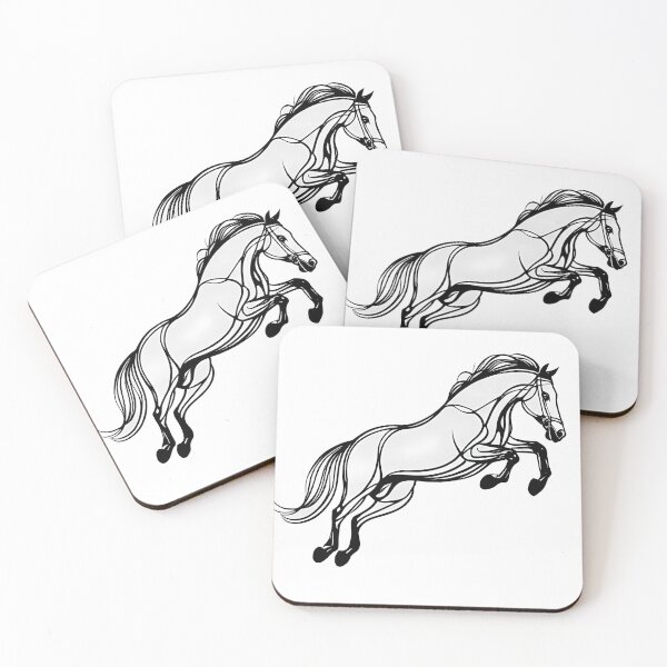 Item preview, Horse Jump Black And White Doodle designed and sold by KateLeap.