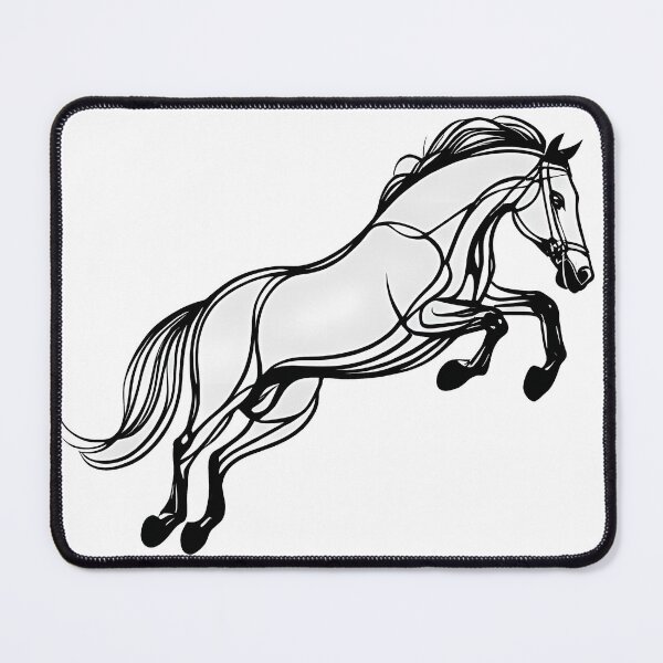 Item preview, Horse Jump Black And White Doodle designed and sold by KateLeap.
