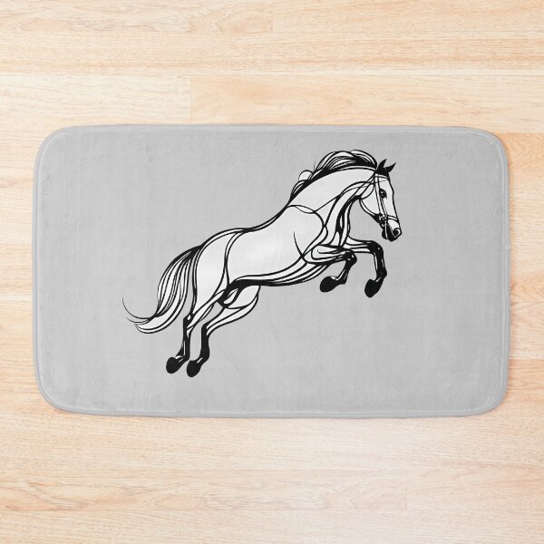 Item preview, Horse Jump Black And White Doodle designed and sold by KateLeap.