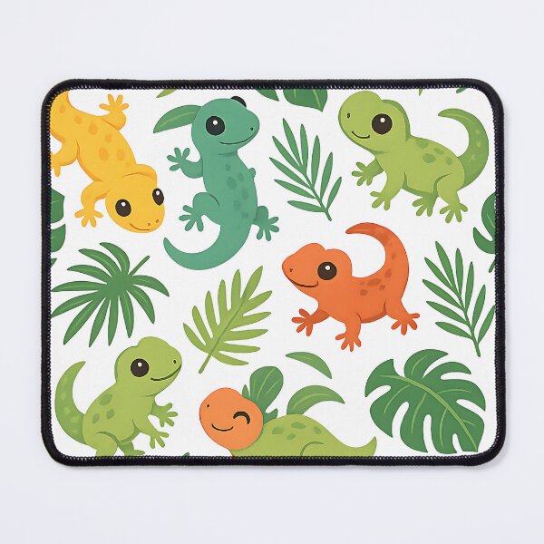 Item preview, Colorful Geckos with Tropical Leaves designed and sold by FunnySignalStudio.