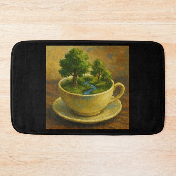 Item preview, Surreal Nature in a Teacup – Whimsical Fantasy Landscape Painting designed and sold by Psycho-Crazy.