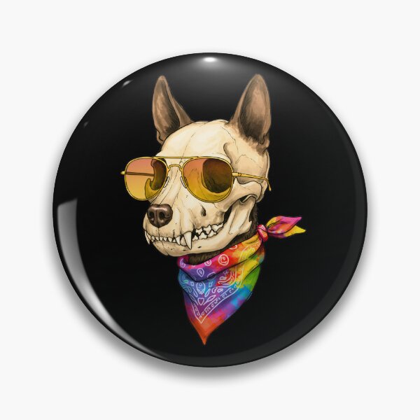 Item preview, Dog Skull, Gold Glasses, Rainbow Bandana – Pride Style designed and sold by TheSkullRoom.