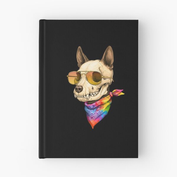 Item preview, Dog Skull, Gold Glasses, Rainbow Bandana – Pride Style designed and sold by TheSkullRoom.