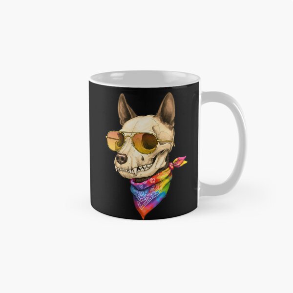 Item preview, Dog Skull, Gold Glasses, Rainbow Bandana – Pride Style designed and sold by TheSkullRoom.