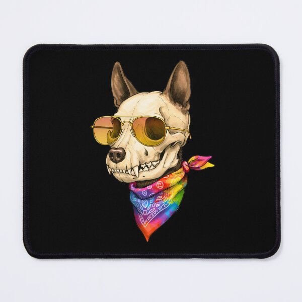 Item preview, Dog Skull, Gold Glasses, Rainbow Bandana – Pride Style designed and sold by TheSkullRoom.
