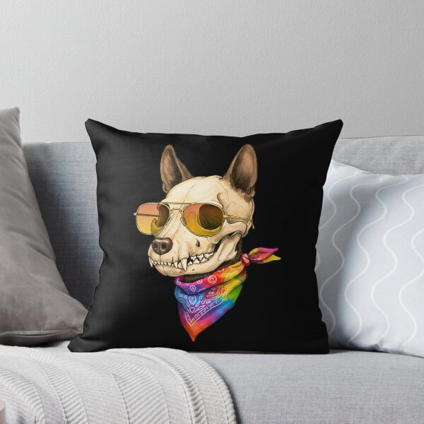 Item preview, Dog Skull, Gold Glasses, Rainbow Bandana – Pride Style designed and sold by TheSkullRoom.