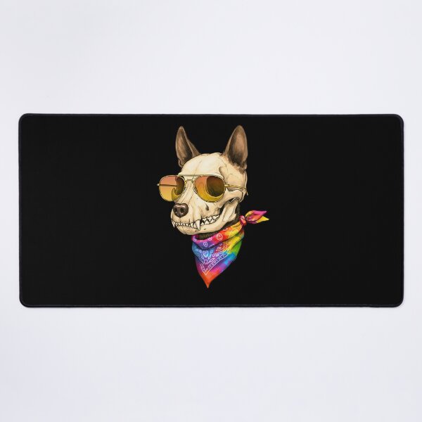 Item preview, Dog Skull, Gold Glasses, Rainbow Bandana – Pride Style designed and sold by TheSkullRoom.