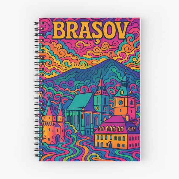 Item preview, Vibrant Psychedelic Art of Brașov | Colorful Abstract Cityscape | Surreal Romania Travel-Inspired Design designed and sold by PaintedPixels01.