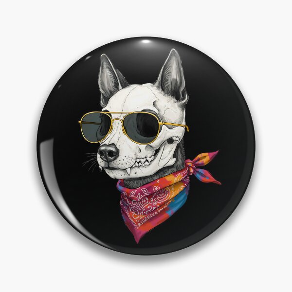 Item preview, Dog Skull, Gold Glasses, Bandana – Cool Retro designed and sold by TheSkullRoom.