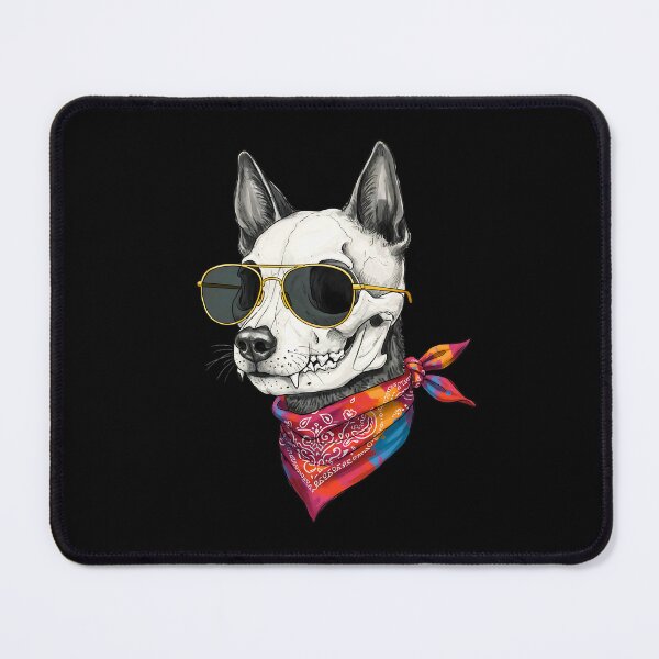 Item preview, Dog Skull, Gold Glasses, Bandana – Cool Retro designed and sold by TheSkullRoom.