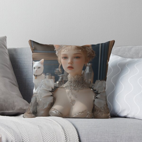 Item preview, Futuristic Girl in a Cat Café designed and sold by yinyuecreation.