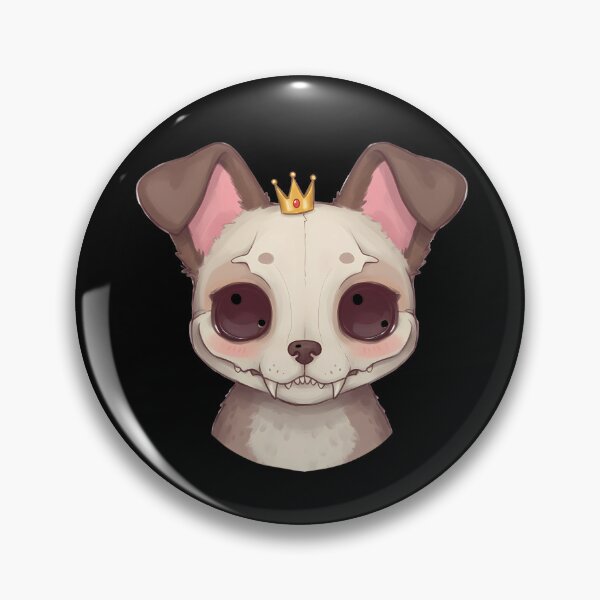 Item preview, Kawaii Dog Skull with Crown – Spooky Cute designed and sold by TheSkullRoom.