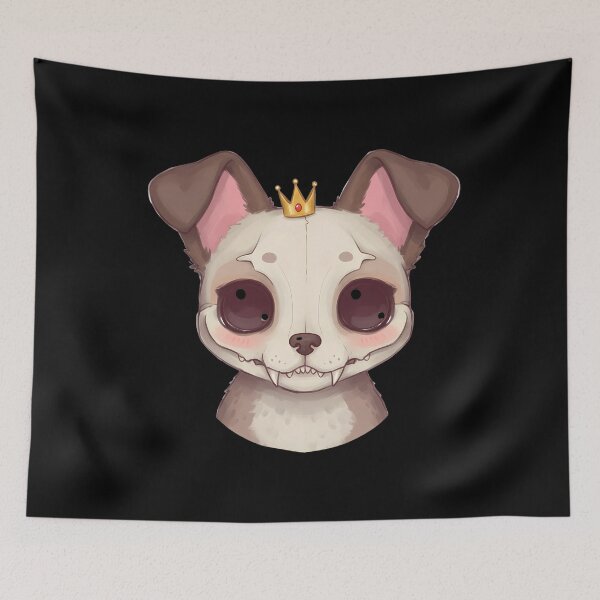 Item preview, Kawaii Dog Skull with Crown – Spooky Cute designed and sold by TheSkullRoom.