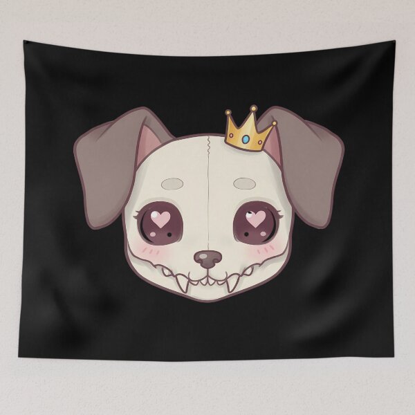 Item preview, Kawaii Skull Dog with Crown – Spooky Cute Love designed and sold by TheSkullRoom.