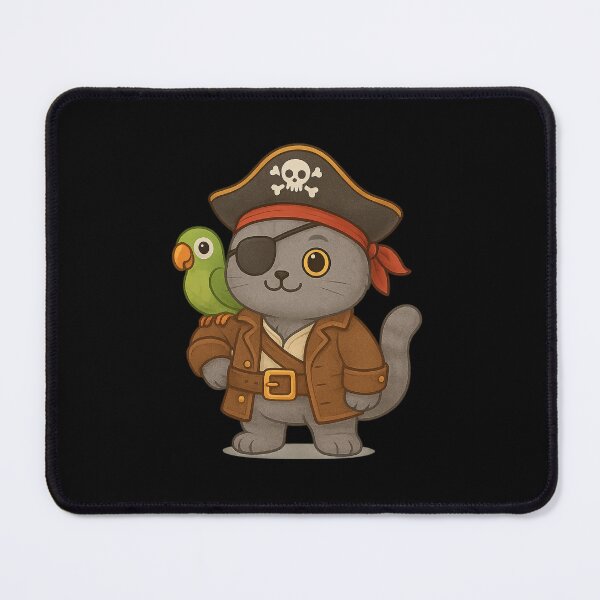 Item preview, Cute Pirate Cat with Parrot designed and sold by Moons Studio.