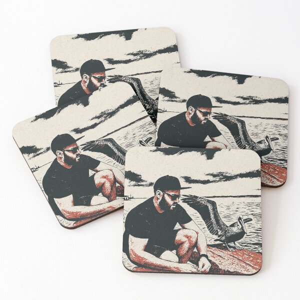 Item preview, Man Fishing with a Pelican on the Pier designed and sold by Lolili69.
