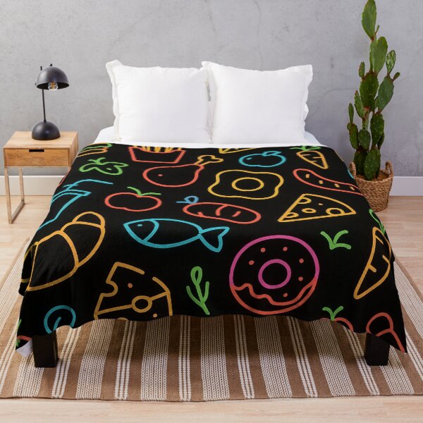 Item preview, Neon Food Outline Seamless Pattern designed and sold by optimusprime39.
