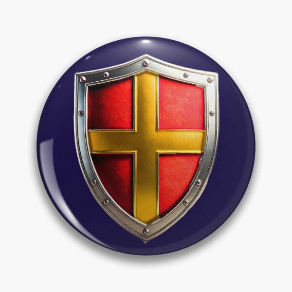 Item preview, Bold Red Shield with Regal Gold Cross – Heraldic Design designed and sold by Highlandkings.