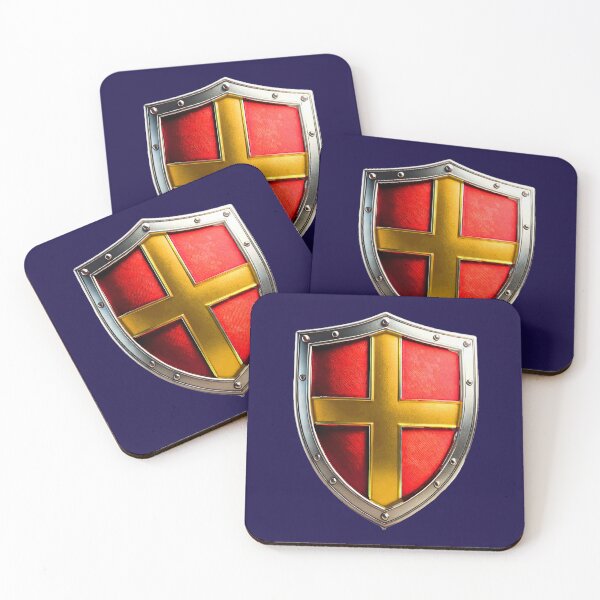 Item preview, Bold Red Shield with Regal Gold Cross – Heraldic Design designed and sold by Highlandkings.