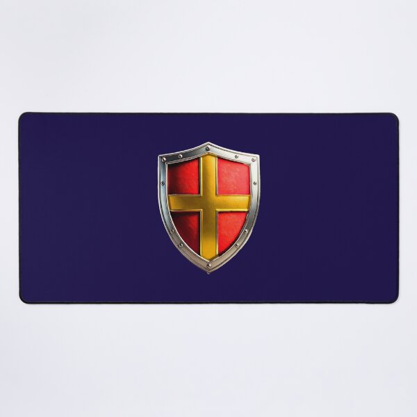 Item preview, Bold Red Shield with Regal Gold Cross – Heraldic Design designed and sold by Highlandkings.