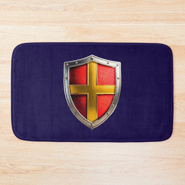Item preview, Bold Red Shield with Regal Gold Cross – Heraldic Design designed and sold by Highlandkings.