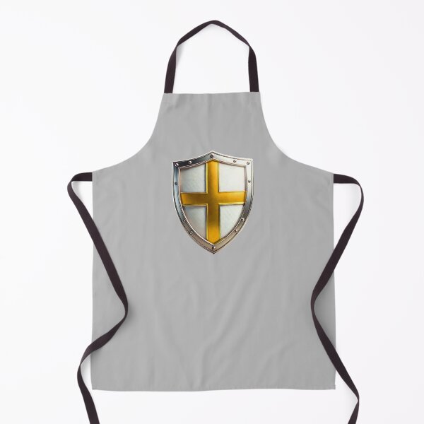 Item preview, Elegant White Shield with Gold Cross – Medieval Emblem designed and sold by Highlandkings.