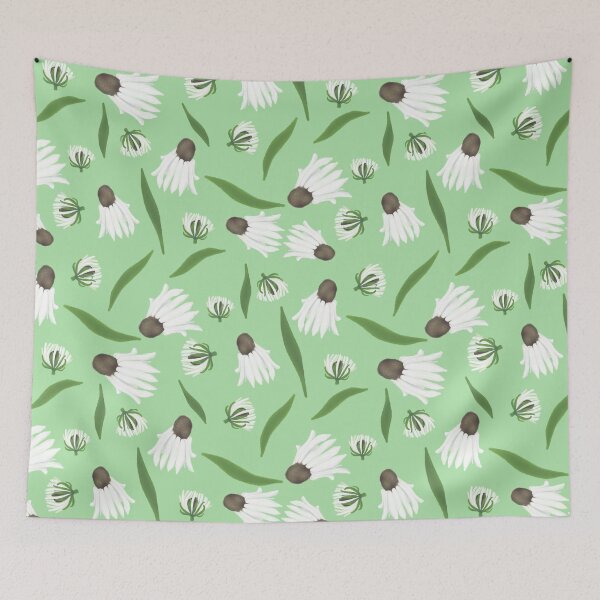 Item preview, White Coneflower Toss designed and sold by Megan Pawlak Arts.