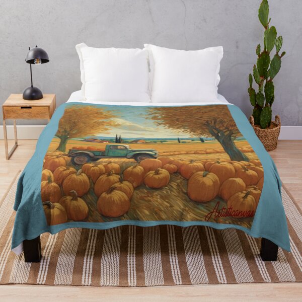 Item preview, "Harvest Serenity: Rural Landscape with Pumpkins on an Old Truck" designed and sold by Artisticanvas.