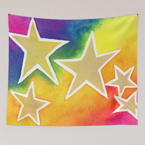 Item preview, Rainbow Cosmos Watercolor Painting designed and sold by Juluminous.