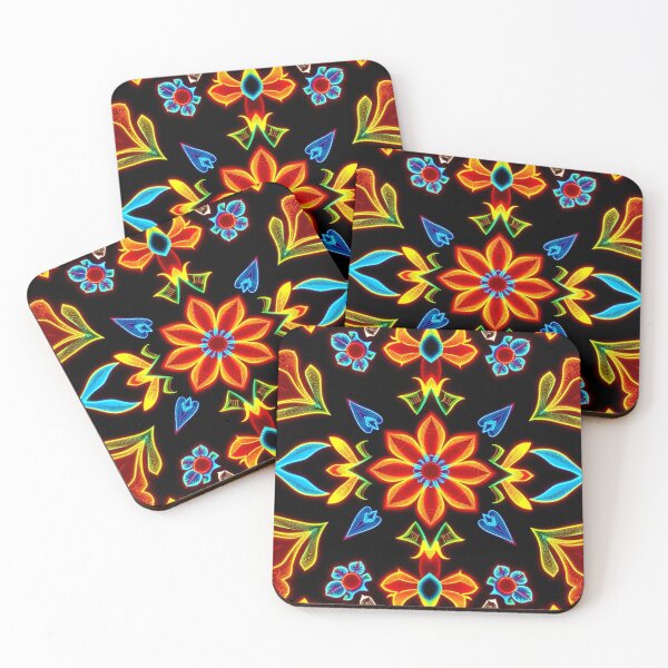 Item preview, Neon Lakota Floral Mandala - Vibrant Tribal Symmetry designed and sold by Nightcoder Designs.