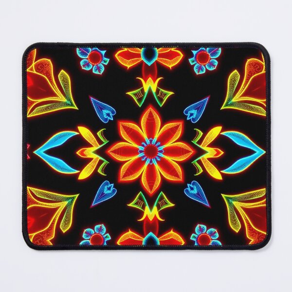 Item preview, Neon Lakota Floral Mandala - Vibrant Tribal Symmetry designed and sold by Nightcoder Designs.