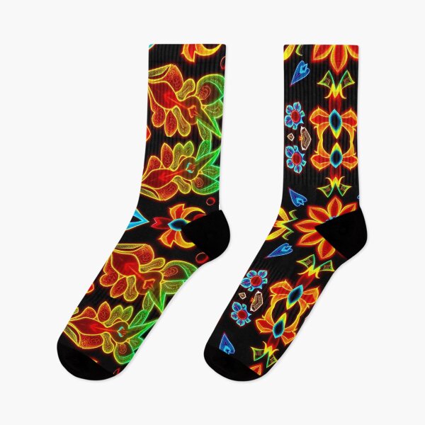 Item preview, Neon Lakota Floral Mandala - Vibrant Tribal Symmetry designed and sold by Nightcoder Designs.