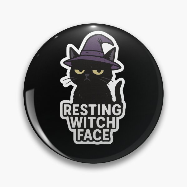 Item preview, CAT RESTING WITCH FACE Halloween Sticker designed and sold by brytieboo.