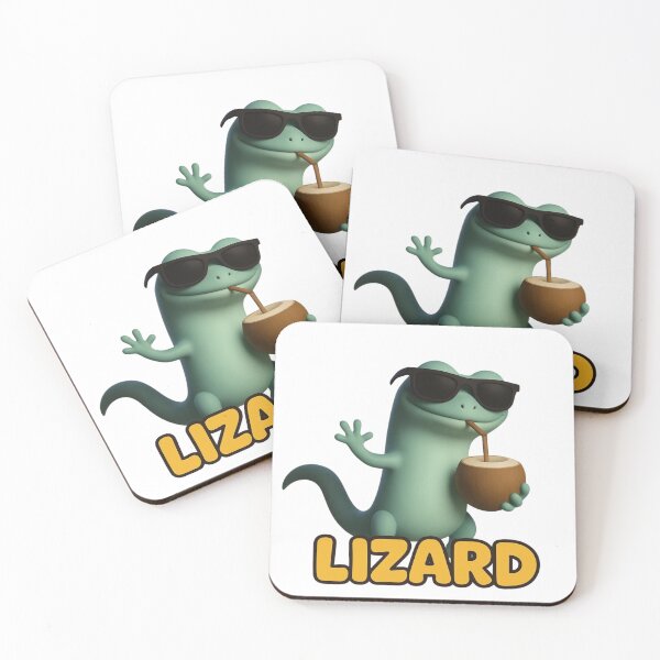 Item preview, Chill Lizard Meme with Sunglasses and Coconut Drink designed and sold by lojadpop.