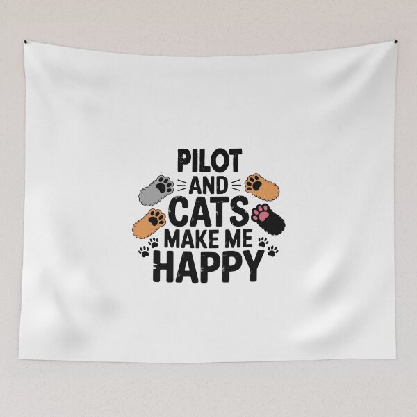 Item preview, Pilot And Cats Make Me Happy - Funny Pilot Cats Lover designed and sold by Oussinc.