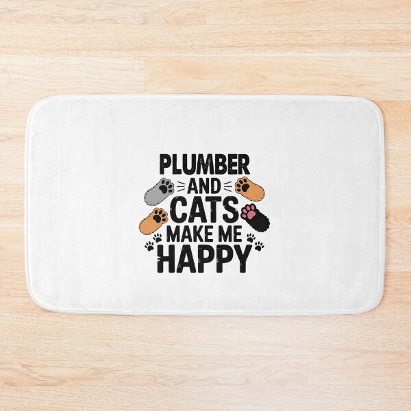 Item preview, Plumber And Cats Make Me Happy - Funny Plumber Cats Lover designed and sold by Oussinc.