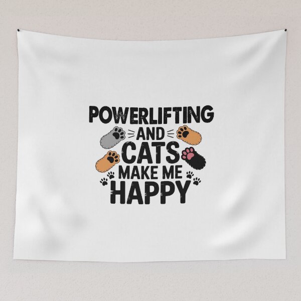 Item preview, Powerlifting And Cats Make Me Happy - Funny Powerlifting Cats Lover designed and sold by Oussinc.