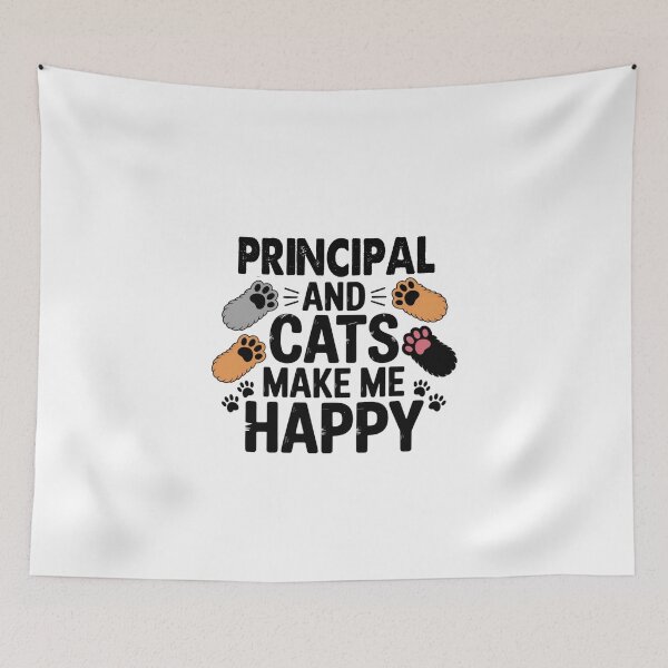 Item preview, Principal And Cats Make Me Happy - Funny Principal Cats Lover designed and sold by Oussinc.
