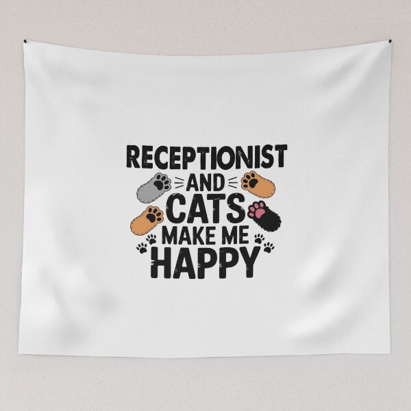 Item preview, Receptionist And Cats Make Me Happy - Funny Receptionist Cats Lover designed and sold by Oussinc.
