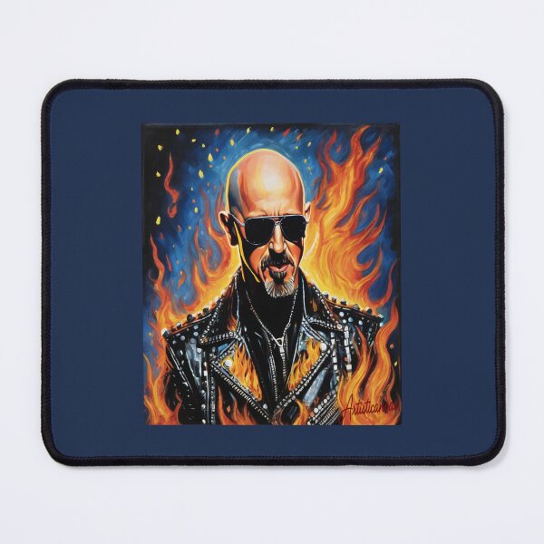 Item preview, "Metal God's Blaze: Rob Halford in Concert Firestorm" designed and sold by Artisticanvas.