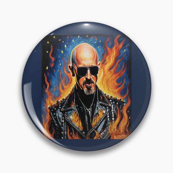 Item preview, "Metal God's Blaze: Rob Halford in Concert Firestorm" designed and sold by Artisticanvas.