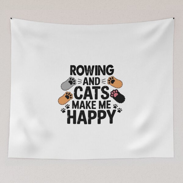 Item preview, Rowing And Cats Make Me Happy - Funny Rowing Cats Lover designed and sold by Oussinc.