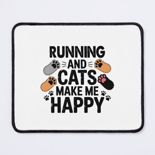Item preview, Running And Cats Make Me Happy - Funny Running Cats Lover designed and sold by Oussinc.