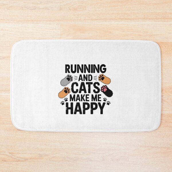 Item preview, Running And Cats Make Me Happy - Funny Running Cats Lover designed and sold by Oussinc.