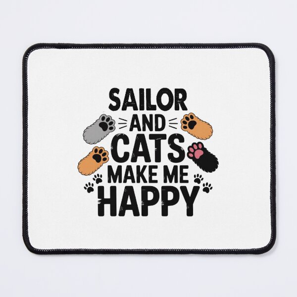 Item preview, Sailor And Cats Make Me Happy - Funny Sailor Cats Lover designed and sold by Oussinc.